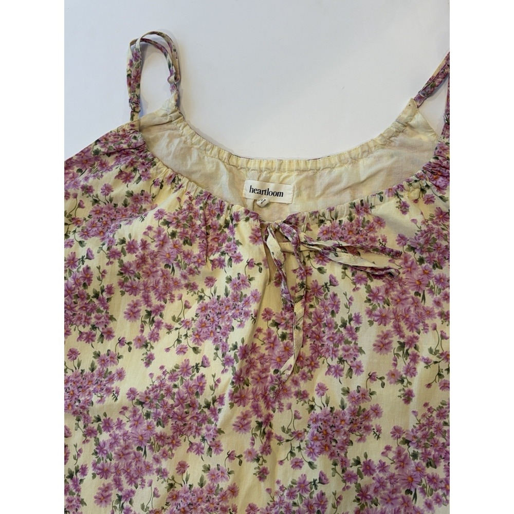 Heartloom Womens S Floral Tiered‎ Mini Dress Spaghetti Strap Purple Yellow
